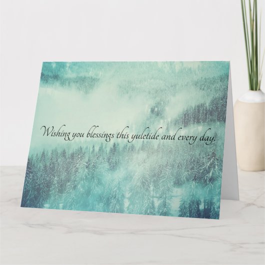 KerstEvergreen Forest Winter Solstice Kaart (Voorkant)