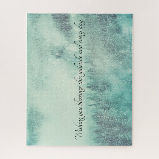 KerstEvergreen Forest Winter Solstice Legpuzzel (Verticaal)