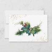 KerstEvergreen Holly Winter Wedding RSVP Card Kaartje (Achterkant)