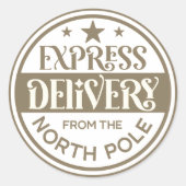 Kerstexpress Levering Vanuit de Noordpool Ronde Sticker (Voorkant)