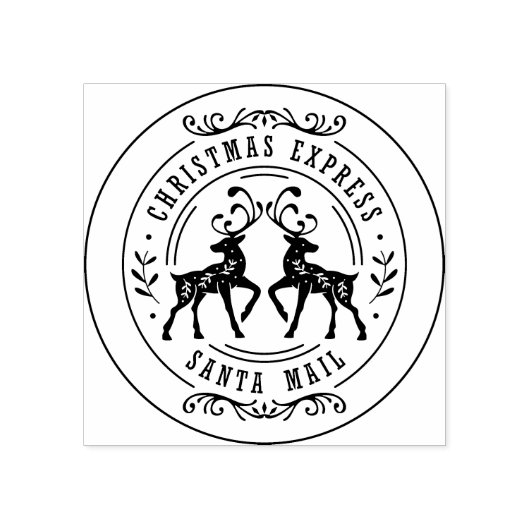 KerstExpress Santa Mail Cute Reindeer Rubberstempel (Afrduk)