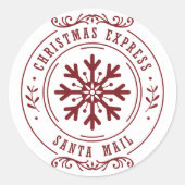 KerstExpress Santa Mail voor kinderen Ronde Sticker (Voorkant)