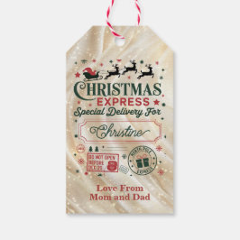 Kerstexpress speciale bezorging cadeaulabel