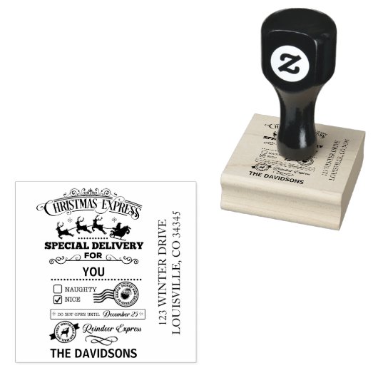 KerstExpress - Speciale levering - Santa Reinders Rubberstempel (Gestempeld)