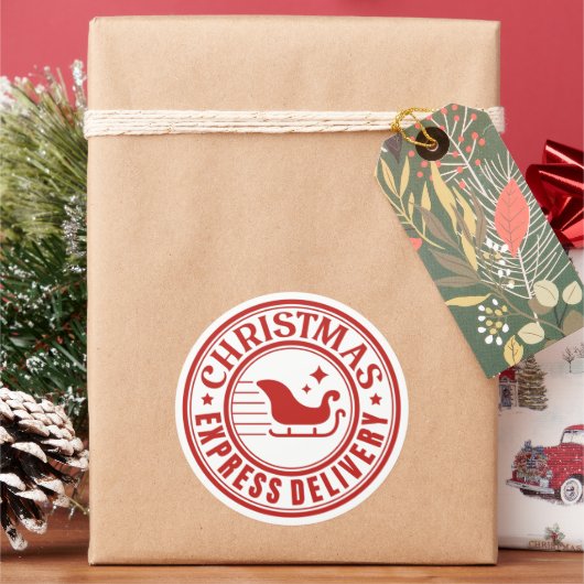 Kerstexpresse-levering Ronde Sticker (Feestdagen)