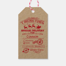 Kerstexpressie Gepersonaliseerde Levering Cadeaulabel