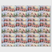 Kerstexpressief cadeaupapier – Kerstmisdorp (Vlak)