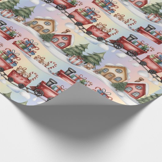 Kerstexpressief cadeaupapier – Kerstmisdorp (Hoek)