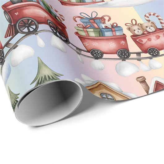 Kerstexpressief cadeaupapier – Kerstmisdorp (Rol Hoek)