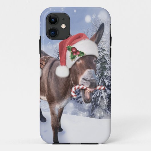 Kerstezel met een grappig rood pet Case-Mate iPhone case (Achterkant)