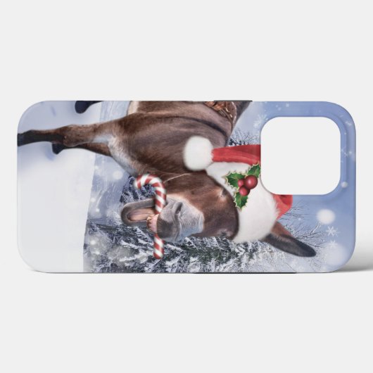 Kerstezel met een grappig rood pet Case-Mate iPhone case (Achterkant (horizontaal))
