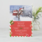 Kerstezel met een grappig rood pet kaart (Staand voorkant)