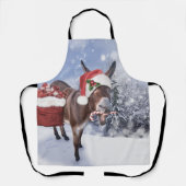 Kerstezel met een grappig rood pet schort (Voorkant)