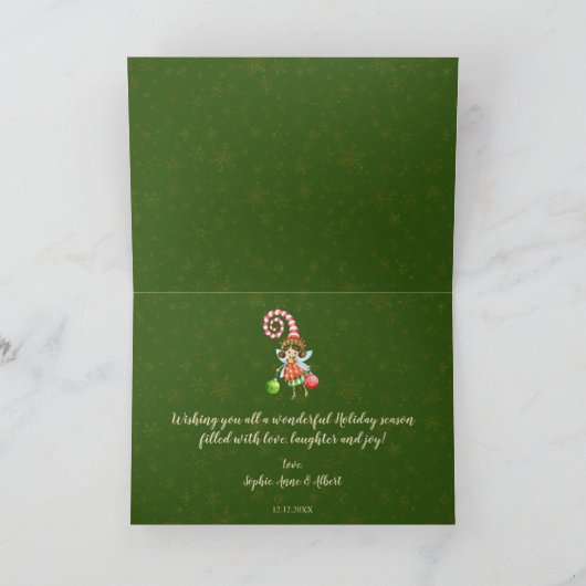 Kerstfair Familie Foto met Charmant Kerstgroet Kaart (Binnen)