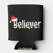 KerstFaith Believer | Santa Claus Xmas lampjes Blikjeskoeler (Achterkant)