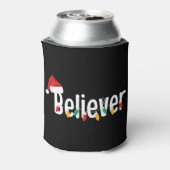 KerstFaith Believer | Santa Claus Xmas lampjes Blikjeskoeler (Blikje Achterkant)