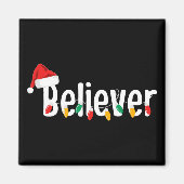 KerstFaith Believer | Santa Claus Xmas lampjes Magneet (Voorkant)