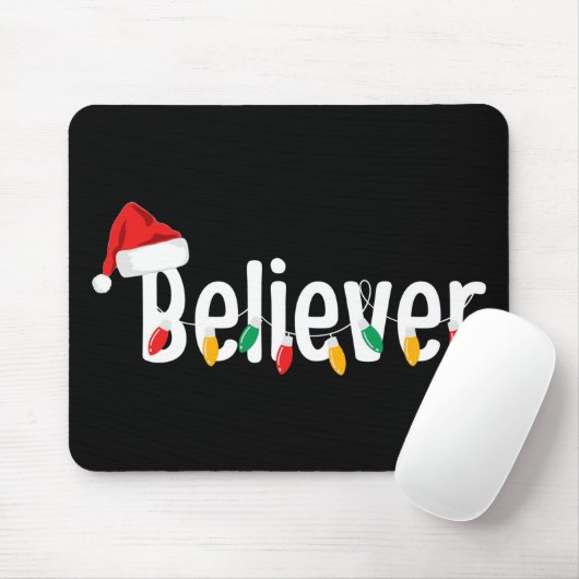 KerstFaith Believer | Santa Claus Xmas lampjes Muismat (Met muis)