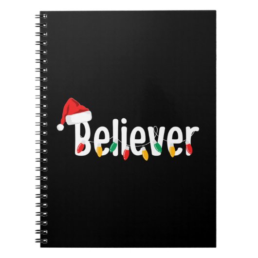 KerstFaith Believer | Santa Claus Xmas lampjes Notitieboek (Voorkant)