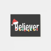 KerstFaith Believer | Santa Claus Xmas lampjes Post-it® Notes (Voorkant)