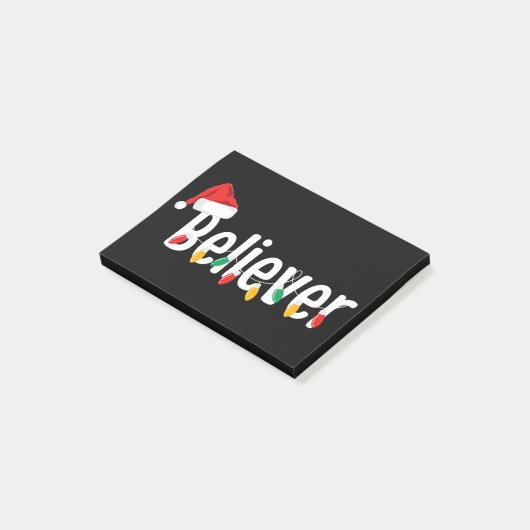 KerstFaith Believer | Santa Claus Xmas lampjes Post-it® Notes (Schuin)