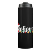 KerstFaith Believer | Santa Claus Xmas lampjes Thermosbeker (Voorkant)