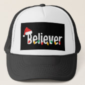 KerstFaith Believer | Santa Claus Xmas lampjes Trucker Pet (Voorkant)
