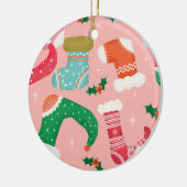 Kerstfalalala roze - Voorlopers Keramisch Ornament (Links)