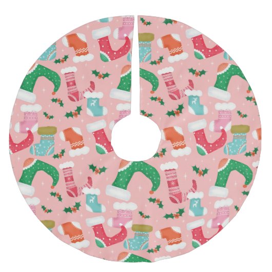 Kerstfalalala roze - Voorlopers Kerstboom Rok (Voorkant)