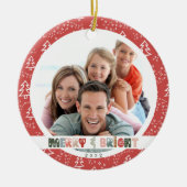 Kerstfamilie 2022 Foto Keramisch Ornament (Voorkant)