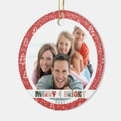 Kerstfamilie 2022 Foto Keramisch Ornament (Links)