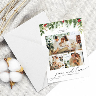 Kerstfamilie 3collage Foto Lijst Holiday Card Kaart