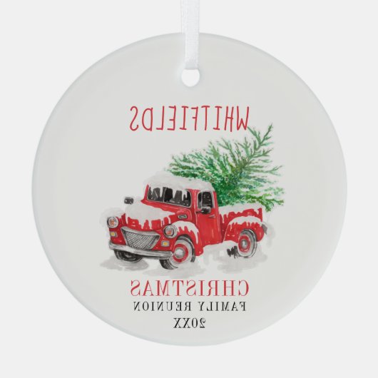 Kerstfamilie - aangepaste feestdag glas ornament (Achterkant)