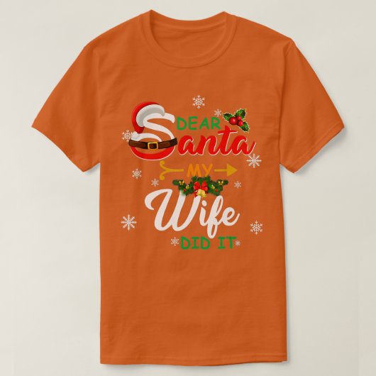 Kerstfamilie, beste kerstman, mijn vrouw heeft het t-shirt (Design voorkant)