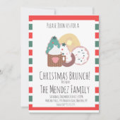 Kerstfamilie Brunch Pancakes Cookies Donuts Kaart (Voorkant)
