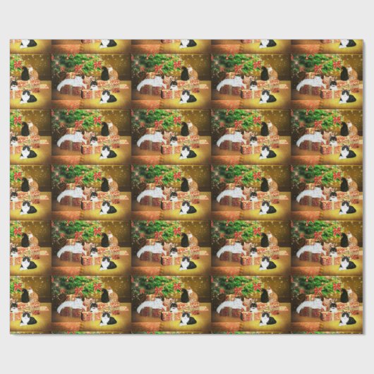 Kerstfamilie Cadeaupapier (Vlak)