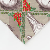 Kerstfamilie Fleece Deken (Hoek)