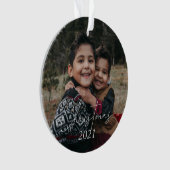 Kerstfamilie Foto 2021 Ornament (voorkant)