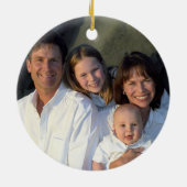 Kerstfamilie Foto Bluebird Keramisch Ornament (Achterkant)