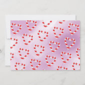 Kerstfamilie Foto Candy Cane Heart Kaart (Achterkant)