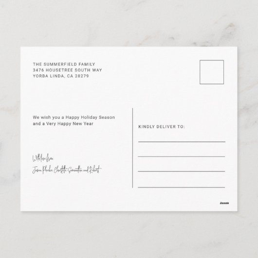 Kerstfamilie Foto Festive Modern Feestdagenkaart (Achterkant)