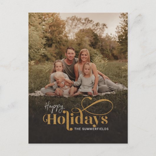 Kerstfamilie Foto Festive Modern Feestdagenkaart (Voorkant)
