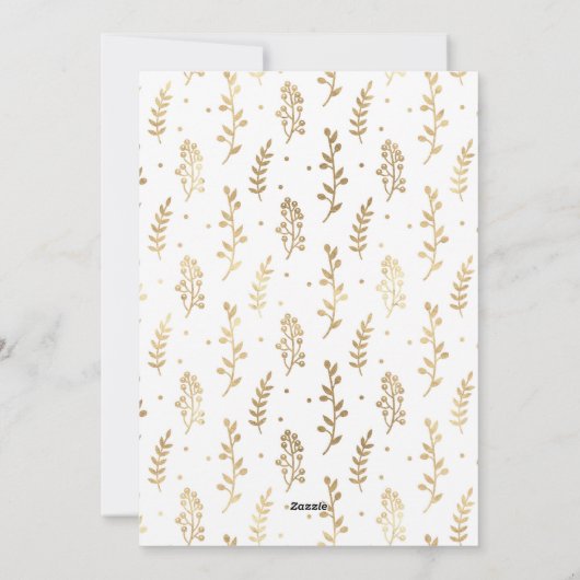 Kerstfamilie Foto Golden Rustic Classy Feestdagenkaart (Achterkant)