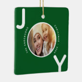 Kerstfamilie foto groen plezier moderne keramisch ornament (Rechts)