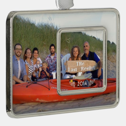 Kerstfamilie Foto Ornament (Rechts)