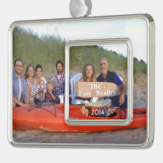Kerstfamilie Foto Ornament (Links)