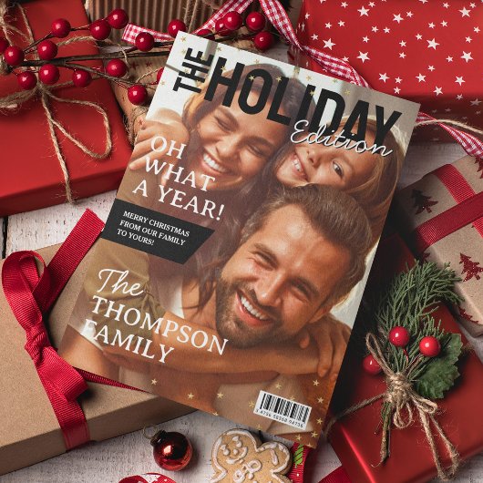 Kerstfamilie Foto Vakantie Magazine Hoesje Kaart