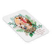 Kerstfamilie Foto Waterverf Wreath Holly Magneet (Rechterzijde)