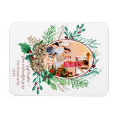 Kerstfamilie Foto Waterverf Wreath Holly Magneet (Horizontaal)
