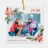 Kerstfamilie Foto White Keramisch Ornament (Voorkant)
